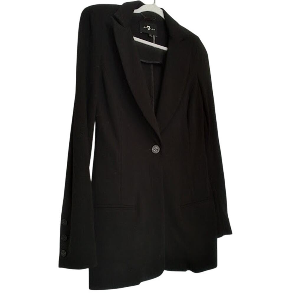 7 For All Mankind Women’s Black One-Button Stretch Blazer Size S